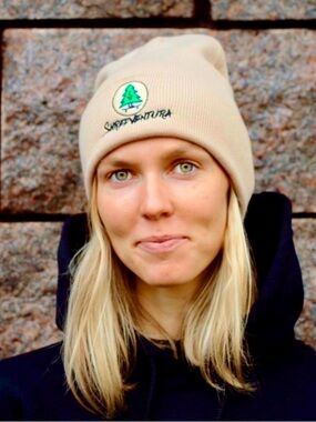 Shredventura Tan Foldover Skate Beanie